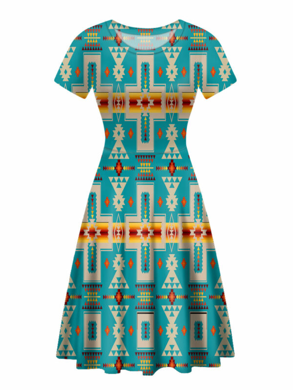 gb nat00062 05 turquoise tribe design round neck dress
