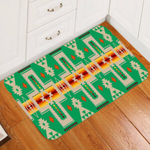 gb nat00062 06 light green tribe design native american doormat