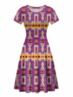 gb nat00062 07 light purple tribe design round neck dress