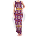 gb nat00062 07 pattern native round neck double slit sundress