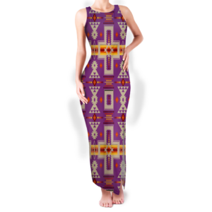 gb nat00062 07 pattern native round neck double slit sundress