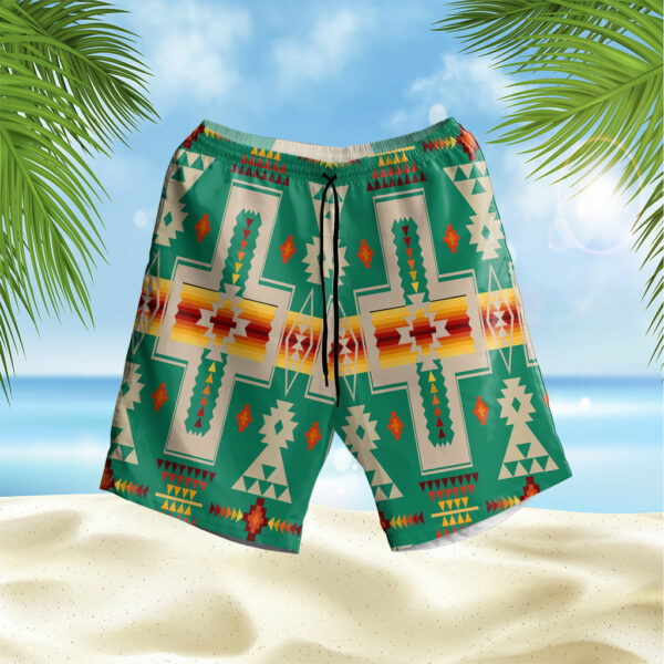 gb nat00062 08 green design hawaiian shorts