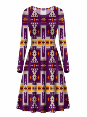 gb nat00062 09 purple design native long sleeve dress 1