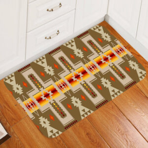 gb nat00062 10 light brown tribe design native american doormat