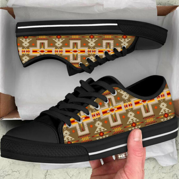 gb nat00062 10 light brown tribe design native american low top canvas shoe