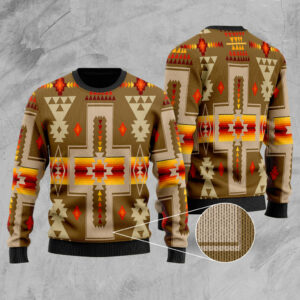 gb nat00062 10 light brown tribe design native american sweater