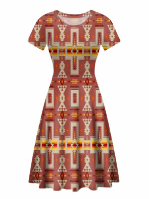 gb nat00062 11 tan tribe design round neck dress