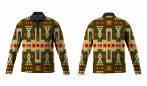 gb nat00062 12 dark green tribe design native american polo long sleeve