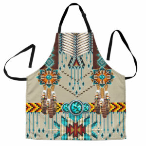 gb nat00069 turquoise blue pattern breastplate native american apron 1