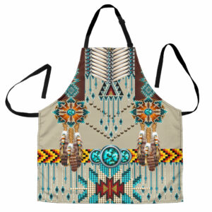 gb nat00069 turquoise blue pattern breastplate native american apron