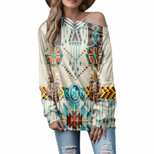 gb nat00069 turquoise blue pattern breastplate native american off shoulder