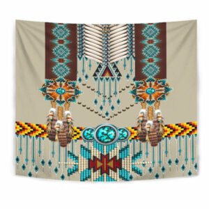gb nat00069 turquoise blue pattern breastplate native american tapestry 1