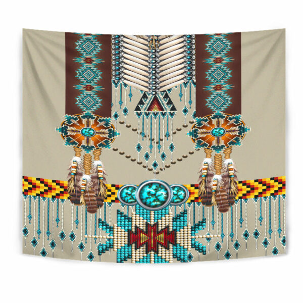 gb nat00069 turquoise blue pattern breastplate native american tapestry