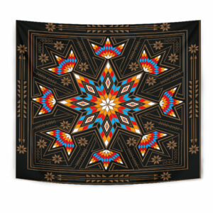 gb nat00070 black geometric native american tapestry