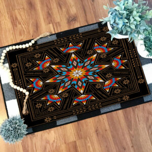 gb nat00070 black geometric native doormat