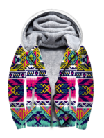 Full Color Thunder Bird Native American 3D Fleece Hoodie