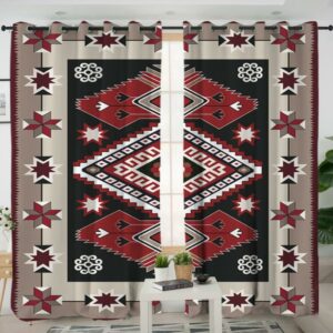 gb nat00073 ethnic red gray pattern native american living room curtain