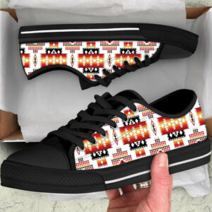 gb nat00075 white tribes pattern native american low top canvas shoe