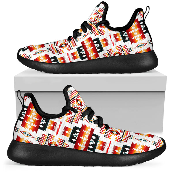 gb nat00075 white tribes pattern native american mesh knit sneakers 2