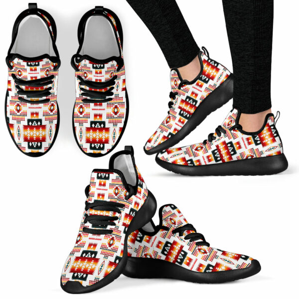 gb nat00075 white tribes pattern native american mesh knit sneakers