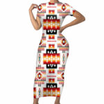 gb nat00075 white tribes pattern native american short sleeved body dress