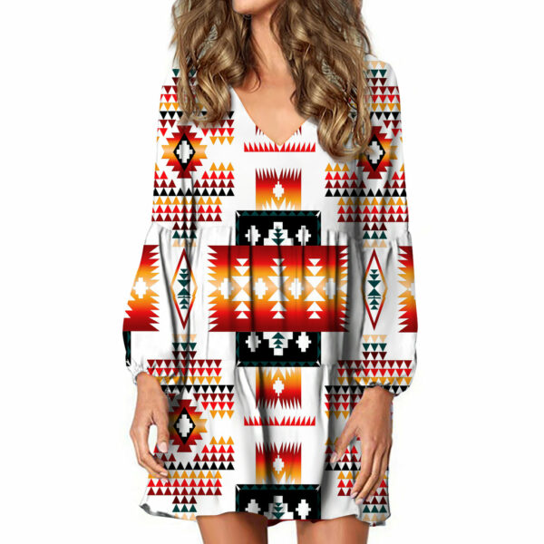 gb nat00075 white tribes pattern native american swing dress