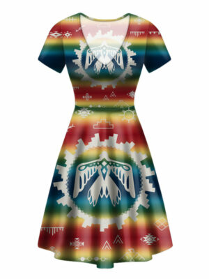 gb nat00077 thunderbird rainbow neck dress 1