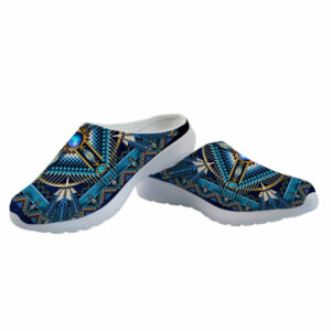 gb nat00083 naumaddic arts blue native american mesh slippers 1