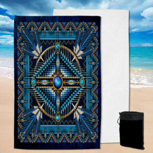 gb nat00083 naumaddic arts blue native american pool beach towel