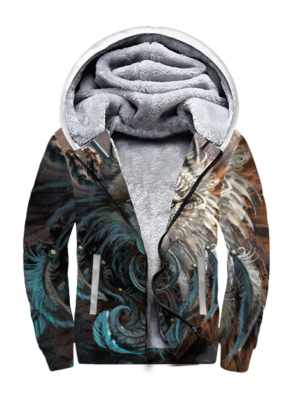 gb nat00084 wolf warrior 3d fleece hoodie