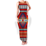 gb nat00087 01 pattern native round neck double slit sundress