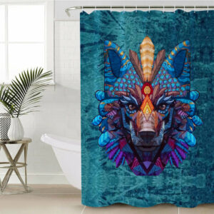 gb nat00094 scur01 native american colorful wolf shower curtain