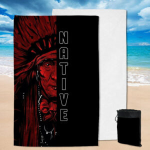 gb nat00102 native american chief pool beach towel