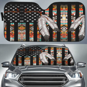 gb nat00108 native american flag feather auto sun shades