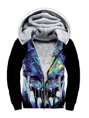 gb nat00117 wolf feathers dream catcher 3d fleece hoodie 1