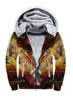 gb nat00128 pattern brown native 3d fleece hoodie