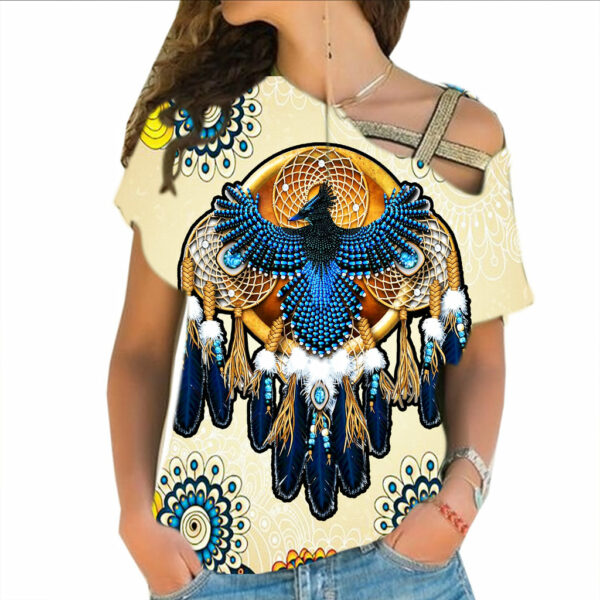 gb nat00131 blue thunderbird native american cross shoulder shirt