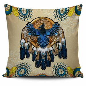 gb nat00131 blue thunderbird native american pillow covers