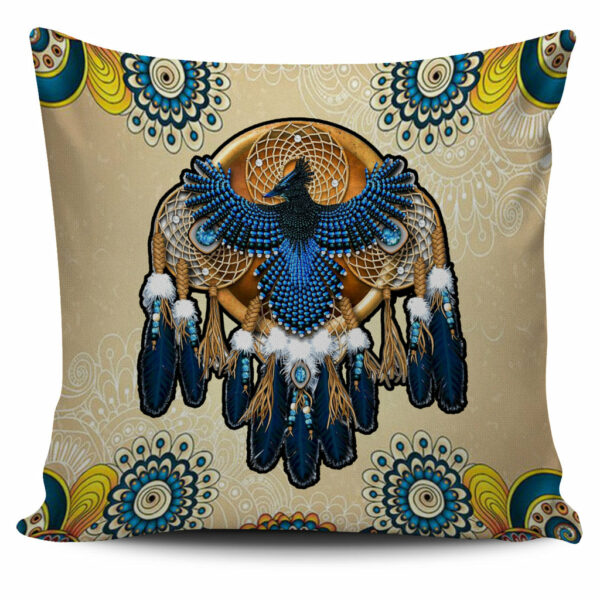 gb nat00131 blue thunderbird native american pillow covers