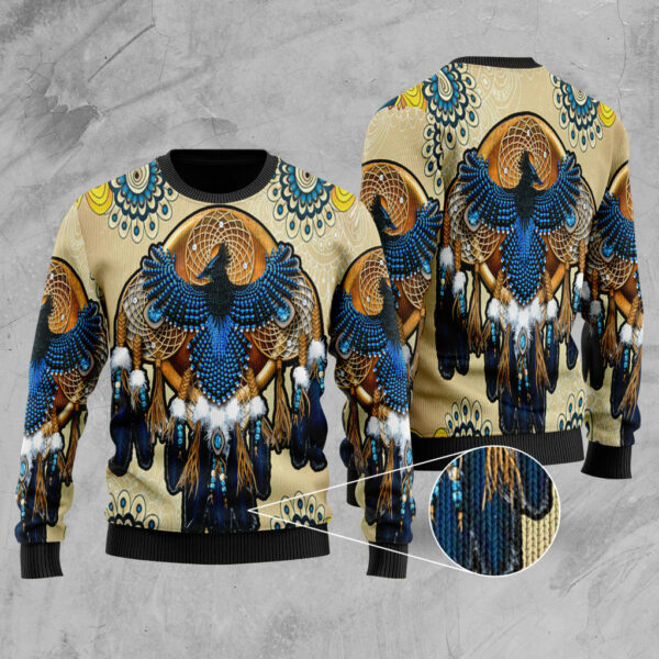 gb nat00131 blue thunderbird native american sweater