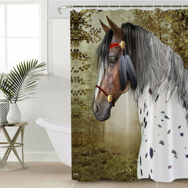 gb nat00141 scur01 horse native american shower curtain