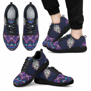 gb nat00144 wolf pattern native mens athletic sneakers