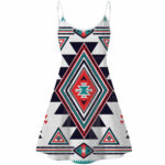 gb nat00146 white geometric native american strings dress