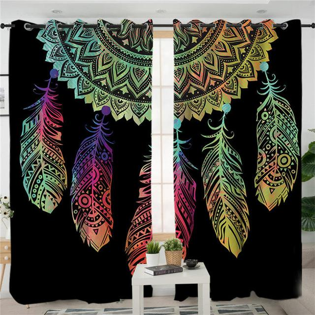 gb nat00151 dreamcatcher colorful blackout curtain window drapes 1