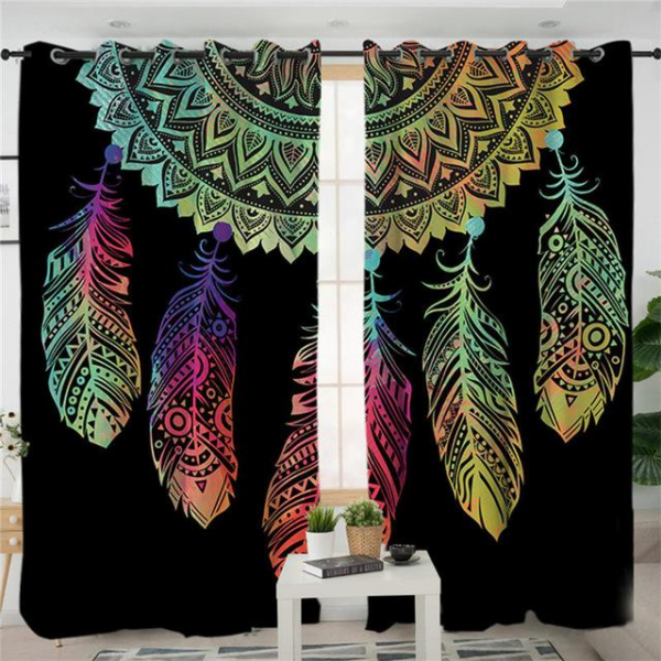 gb nat00151 dreamcatcher colorful blackout curtain window drapes