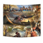 gb nat00160 thunderbird wolf horse native tapestry