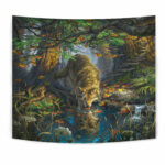 gb nat00182 wolf by the river native tapestry