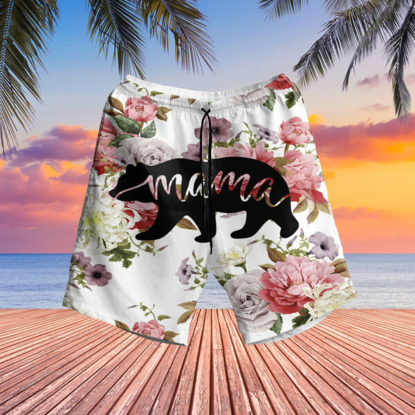 gb nat00195 mama bear flower rose hawaiian shorts