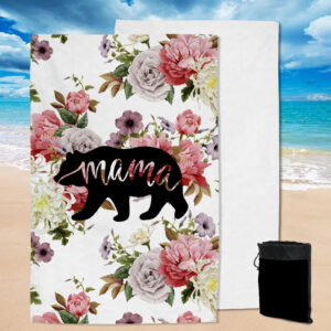 gb nat00195 mama bear flower rose pool beach towel