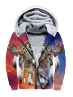 Native American Wolf Owl Eagle Dreamcatcher 3D Fleece Hoodie